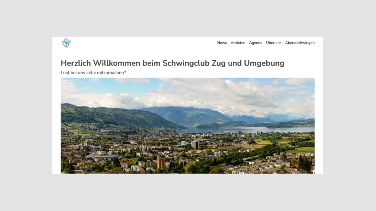 Screenshot der Webseite schwingclub-zug.ch
