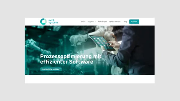 Screenshot der Webseite mint-system.ch
