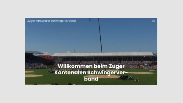 Screenshot der Webseite schwingen-zug.ch